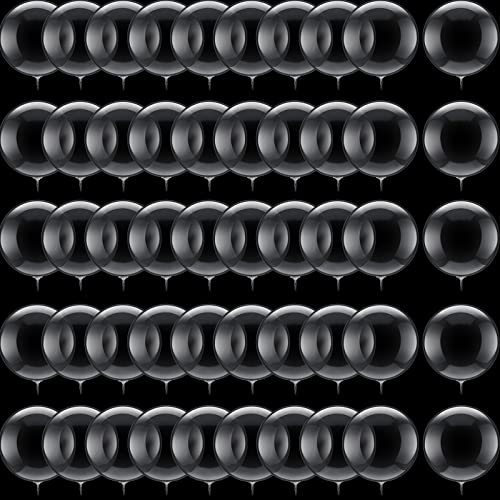 Image of 50 Pcs Clear Bubble Bobo Balloons Burbuja Transparent Clear Balloons for Christmas Wedding Birthday Indoor Outdoor Party Decoration(8 Inch)