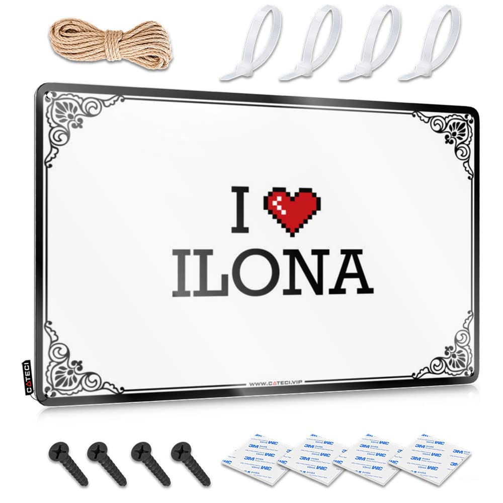 IBWNBBUSN Beer Decorations For Man Cave I Love Ilona Tin Sign Metal Signs For Home Decor Tin Signs For Garage(30X40CM)
