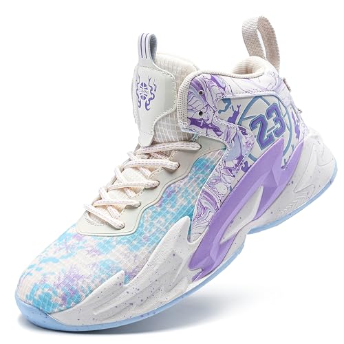 Men's Basketball Shoes Breathable Anti Slip Fashionable Graffiti Training Shoes Outdoor Shoes