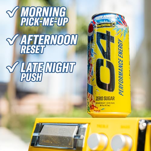 Image of C4 Energy Carbonated Zero Sugar Energy Drink, 200mg Caffeine Frozen Bombsicle, 16 Fl Oz (Pack of 12)