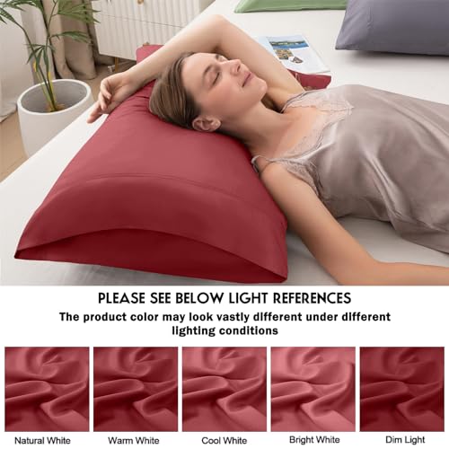 Pillowcases King Size 2 Pack, Cooling Viscose from Bamboo Pillow Cases with Envelope Closure, Cool & Breathable Pillow Cover for Hot Sleepers and Night Sweats, 20' x 40'