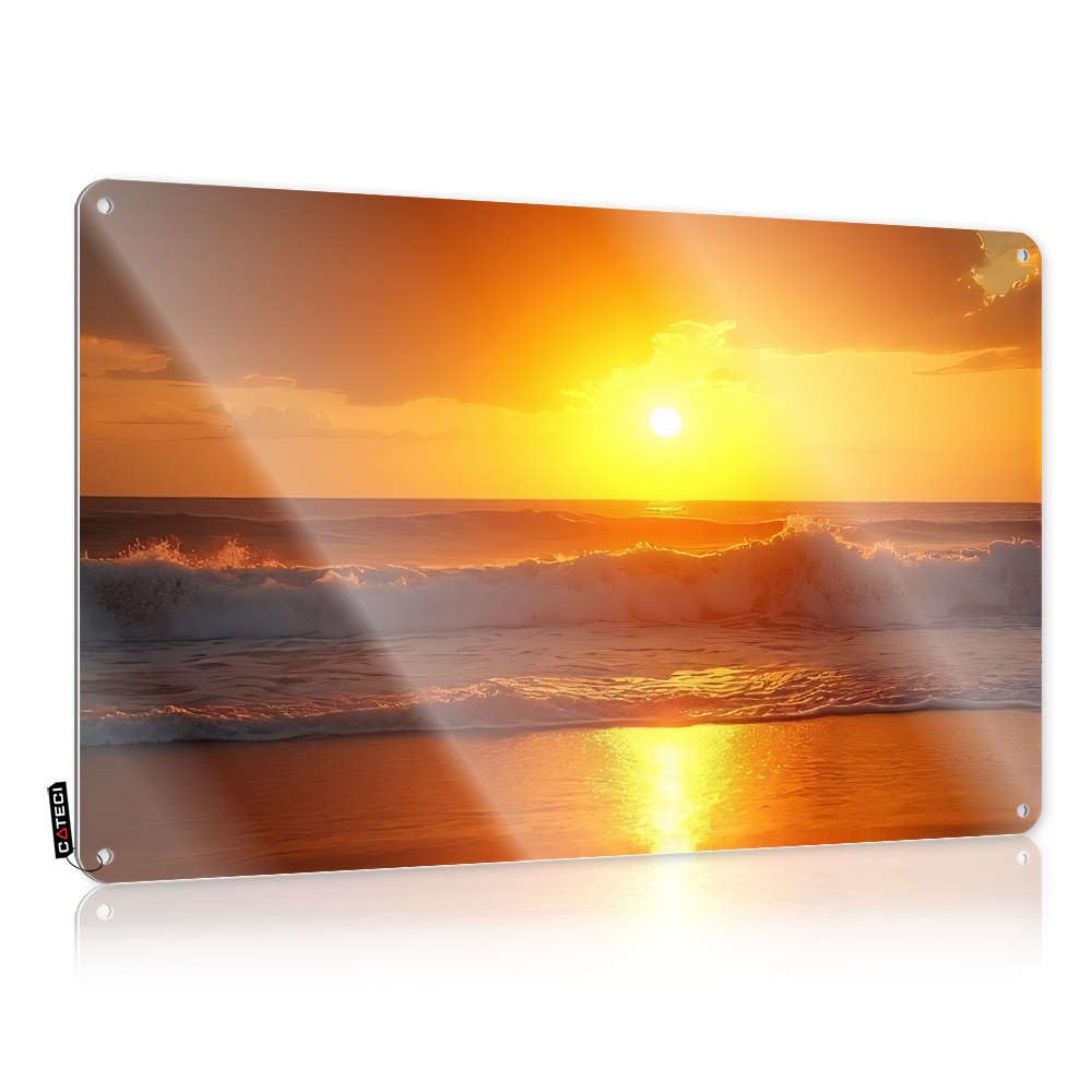 Sunset Over The Ocean Waves. Vintage Wall Decor Clock Decorative | Americana Welcome Hanging Art For Basement Living Room(30X40CM)