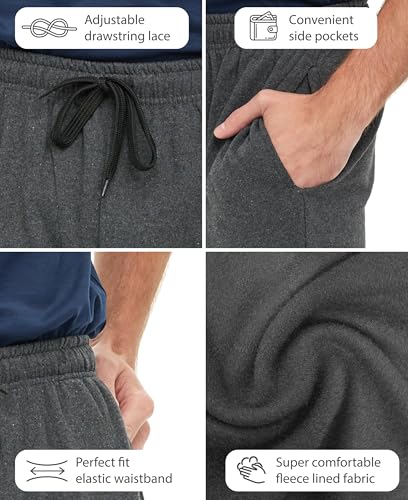 Andrew Scott Mens Cotton Knit Athletic Gym Shorts | Work Out Jogger Sweat Shorts with Drawstring & Pockets - Pack of 34