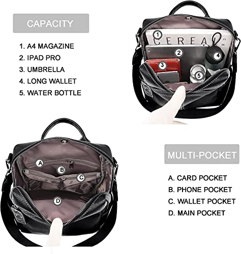 Image of Women High Qulity Multipurpose Backpack Handbag Purse, Travel Backpack Shoulder Bag for Ladies,Girls,Unisex