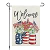 Crowned beauty 4th of july patriotic garden flag for 1218 inch double sided outside small floral mason jar welcome independence day yard decorations  urban country home decor