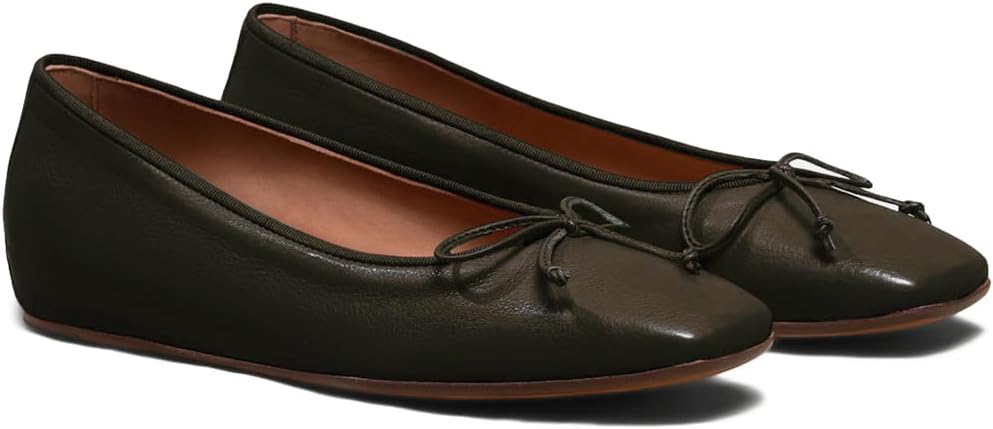 SHODENSE Women Flats Shoes Bow Square Closed Toe Ballet Flats Slip On Metallic Flat Shoe Matte Patent Leather Snakeskin Low Hidden Wedge Heel Office Work Shoes Driving Flats Club Church Fall 4-11 M US