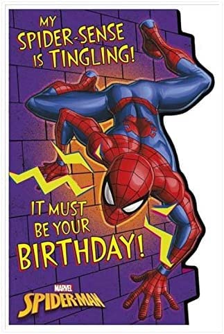 UKGreetings Spiderman Birthday Boy Greetings Card Spider-Sense