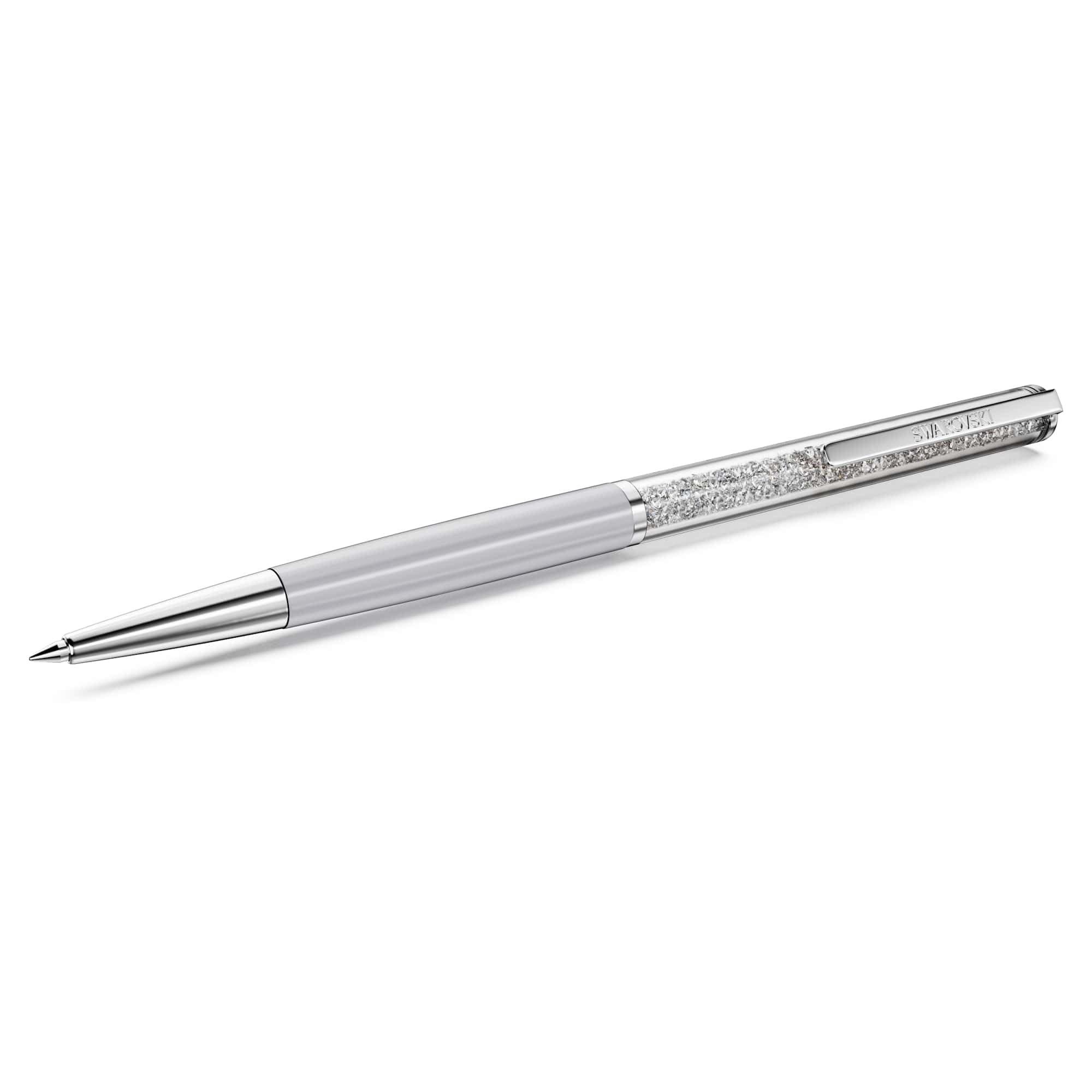 Swarovski Crystalline Silk ballpoint pen, White, White lacquered, Chrome Plated