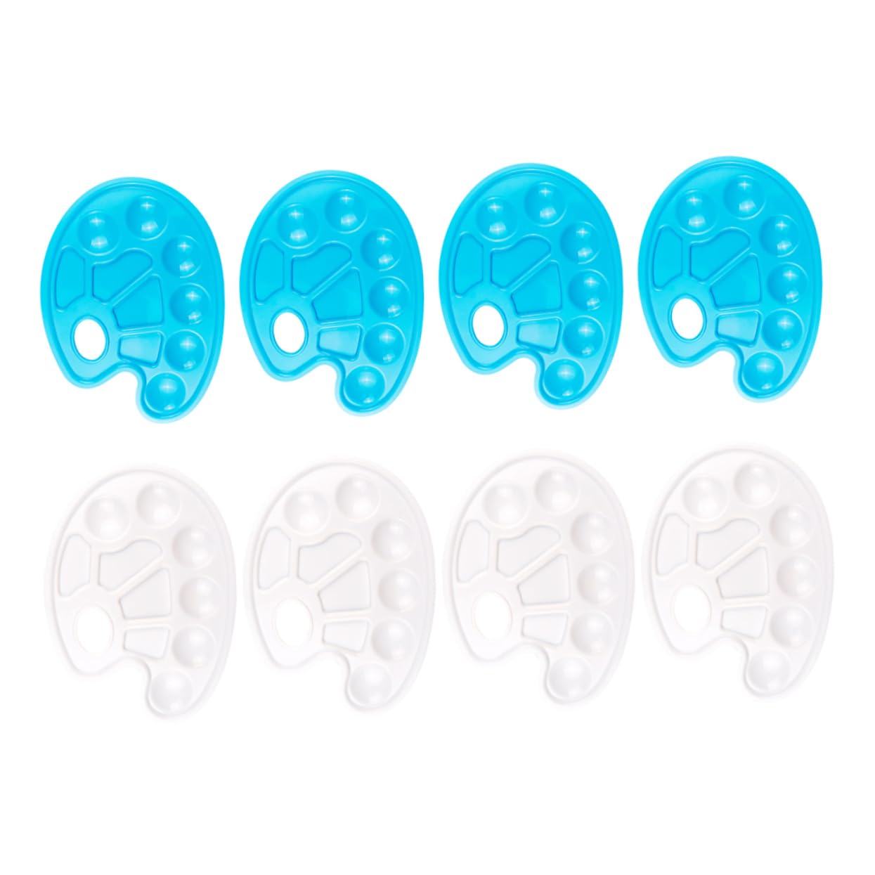 DOITOOL Mixing Painting Trays Set of 8 Plastic Paint Pallets for Artists Watercolor Mixing Palette Rounded Corners