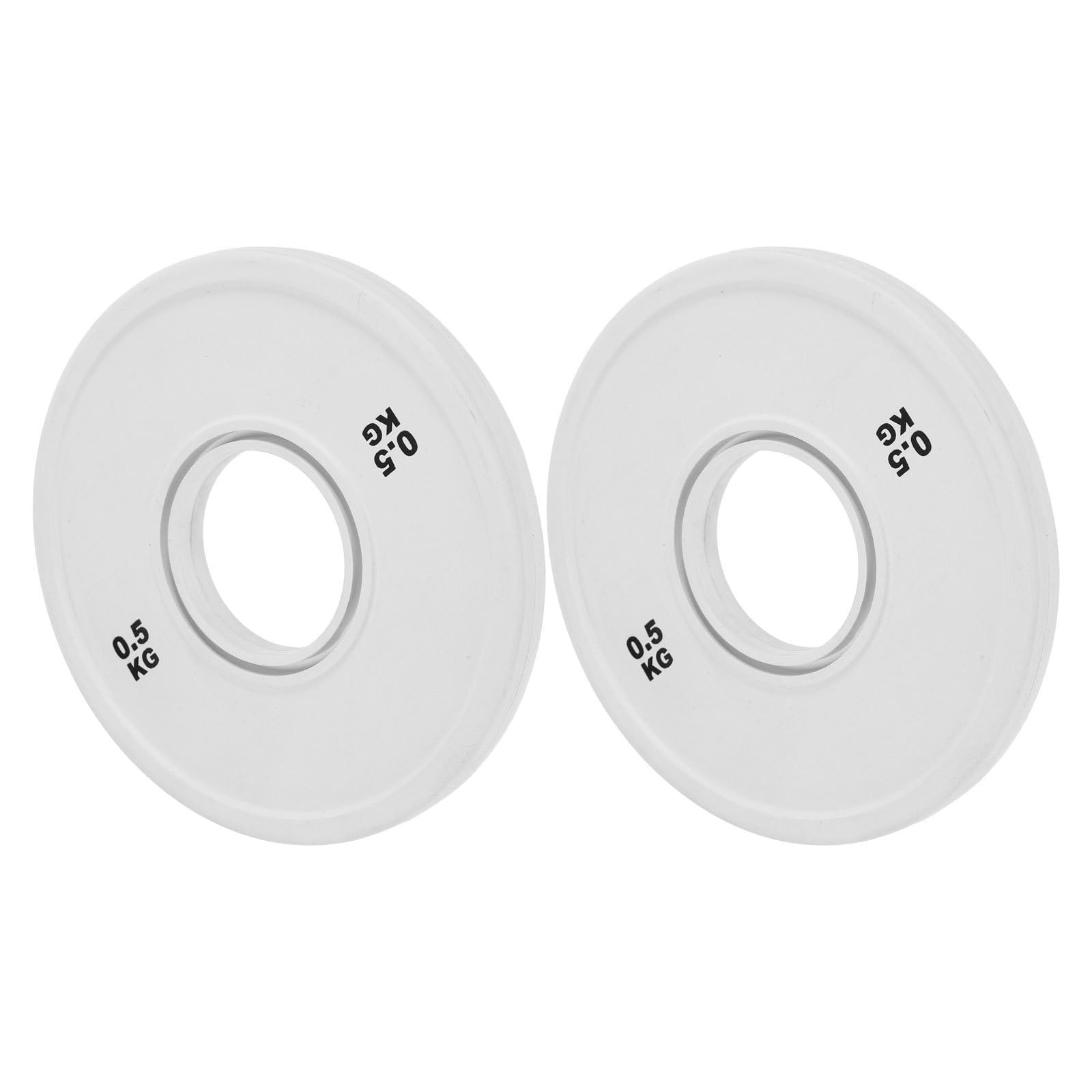 POPETPOP 2 Piezas Discos de Pesas para Entrenamiento de Fuerza, Discos de Peso de Goma, 1 Lb, Blanco, Orificio Central Estándar 2'', Acero y Goma, para Barra, Gimnasio en Casa, Repuesto