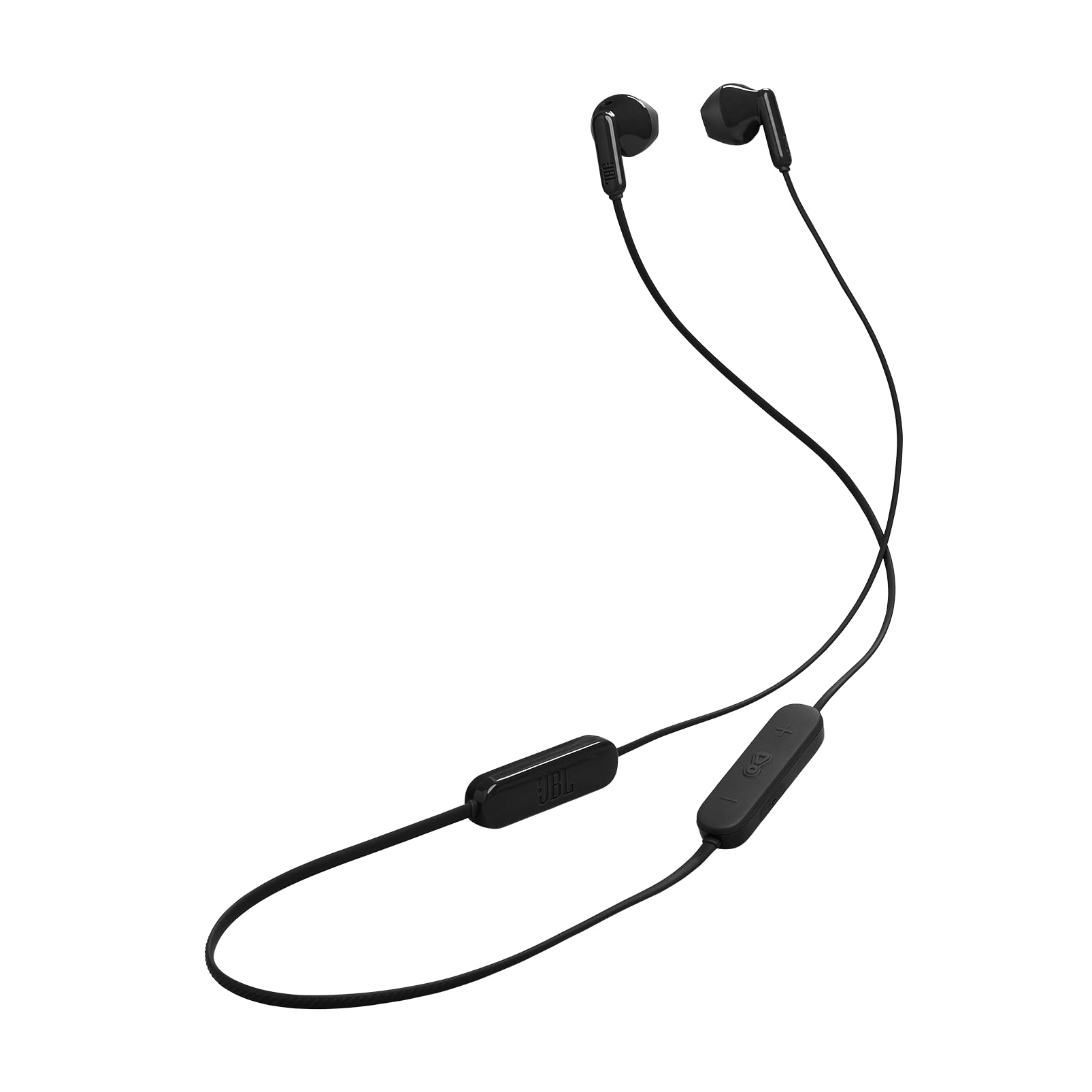 JBL Tune 235BT - Auricolari wireless Bluetooth in-ear con microfono a 3 pulsanti, telecomando e cavo piatto, colore: Nero