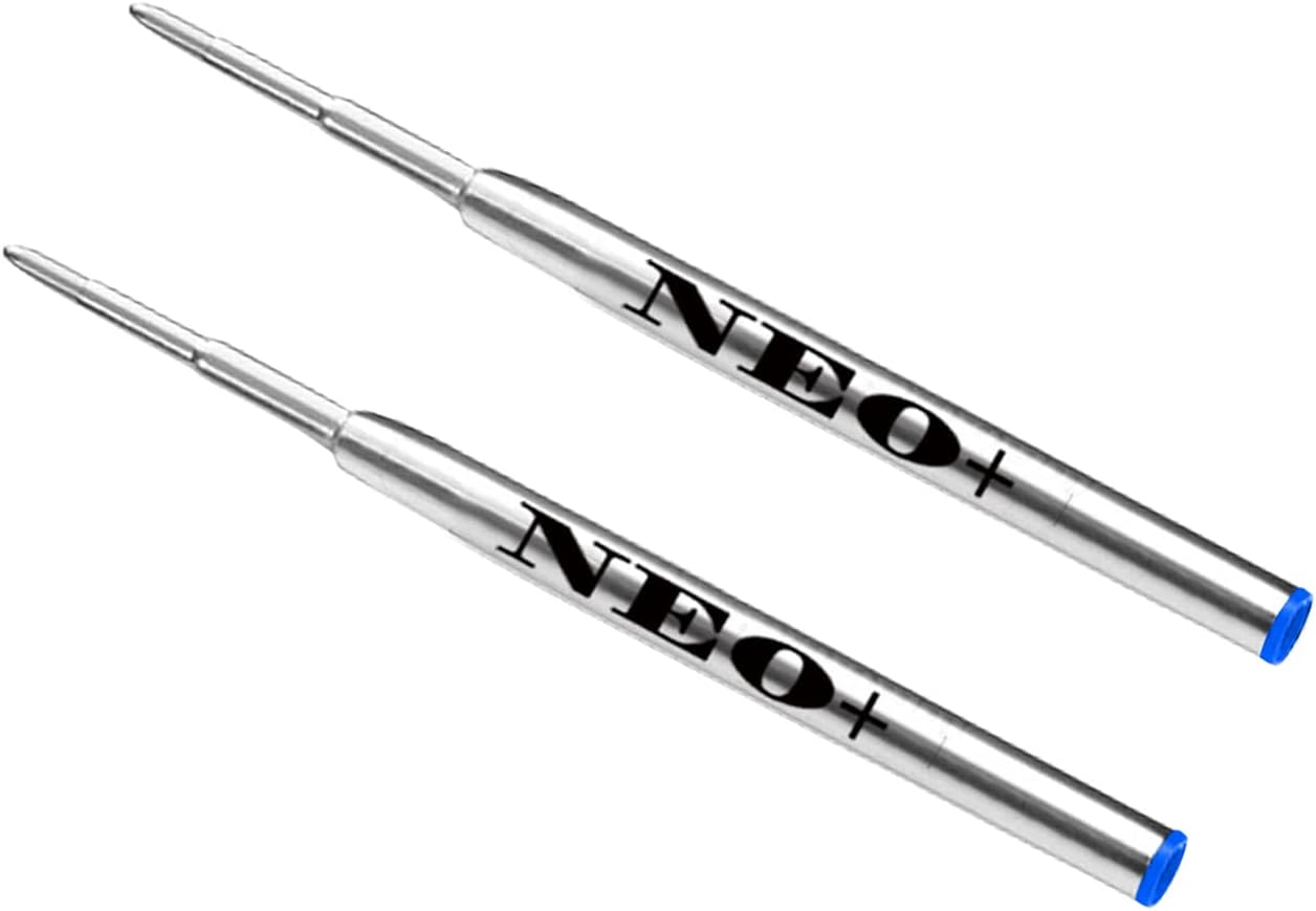 Ballpoint Pen Refills Blue 1 mm Compatible with Montblanc Ballpoint Pens Medium Tip Smooth Writing Standard Length 9.8 cm Pack of 2