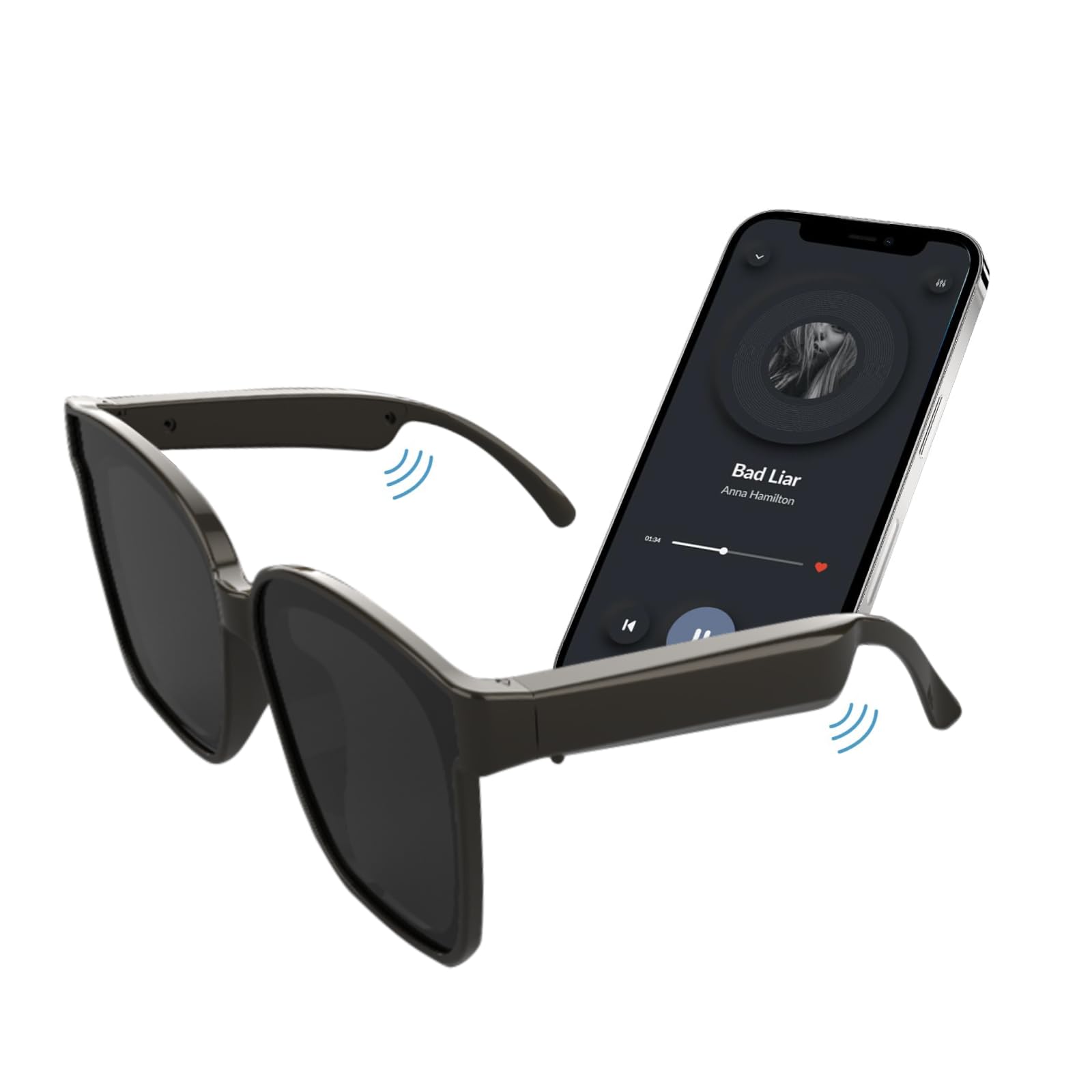 AI Smart Glasses with 4K Camera, 8MPW Anti-Shake Bluetooth Glasses, 1080P Video Recording Dual Mic Noise Reduction, Real Time Translation&Simultaneous Interpretation (E)-image-49