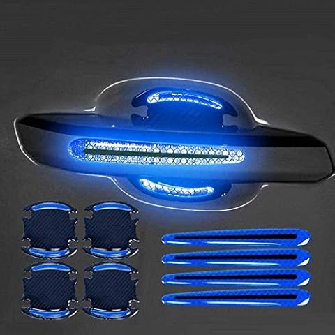 YOYCOOL 8Pcs 3D Carbon Fiber Auto Door Handle Scratch Protection Cover Guard Film, Universal Car Door Cup Handle Paint Scratch Protector Sticker Car Door Handle Safety Reflective Strips1 Cover