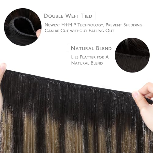 Image of WENNALIFE Sew in Hair Extensions Real Human Hair, Thick & Invisible Weft