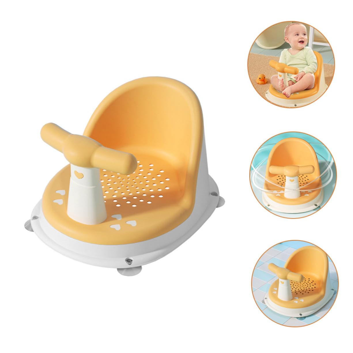 Asiento Material Bebés Baño Antideslizante para Diseño y Pp y Tpe para Limpieza Esfuerzo, Adecuado para Hora del Baño y Juegos