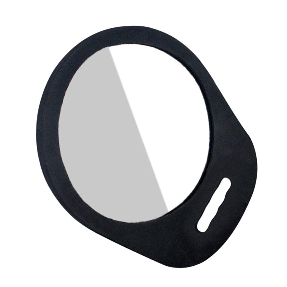 Beaupretty Miroir Portatif Arrière Noir de Coiffeur Rond en Plastique