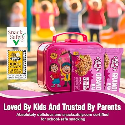Cooper Street Granola Bakes Oatmeal Cranberry - 2oz Big Oatmeal Granola Bars - Good Source of Fiber & Whole Grains - Soft Baked Breakfast Oat & Seeds Bars - Nut & Dairy Free, School Safe - 10 Pack