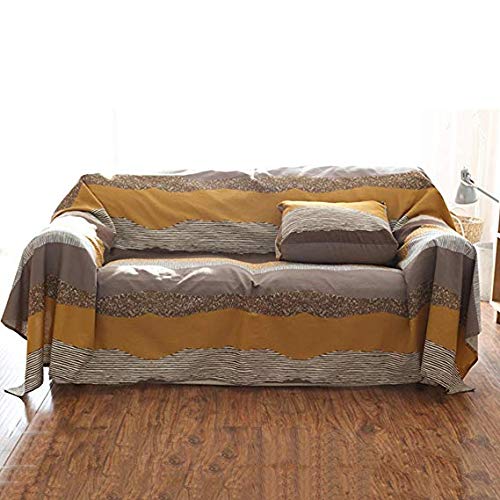 Housse serviette de canapé coton 185x300cm jeté de canapé vintage imprimé 1 pièce