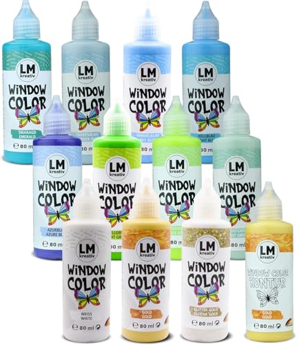 LM Window Color Set (12 x 80 ml Enjoy Yourself inkl. Konturfarbe)...