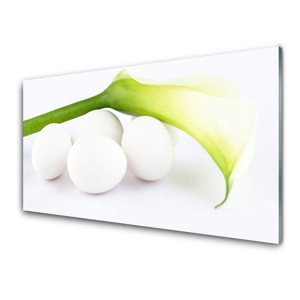 Tableau de décoration haut de gamme Tulup en verre acrylique 125x50cm motif Oeufs Floral