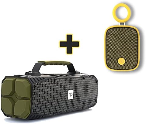 30 Watts Wireless High Performance Rugged Speaker with aptX 4.0 Bluetooth, USB Power Bank, IPX5 Splash Proof by Dreamwave Audio - Elemental + Bonus Dreamwave Yellow Bubble Pod Mini Speaker