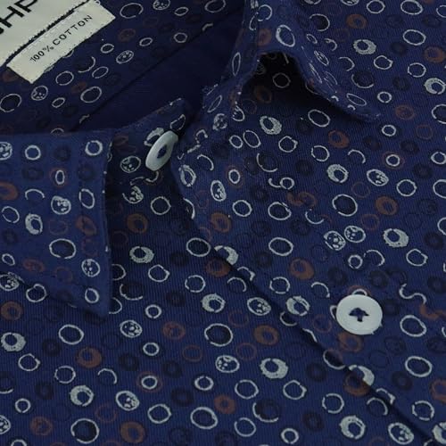 Image of GHPC 100% Cotton Printed Half Sleeves Regular Fit Formal Shirt for Men