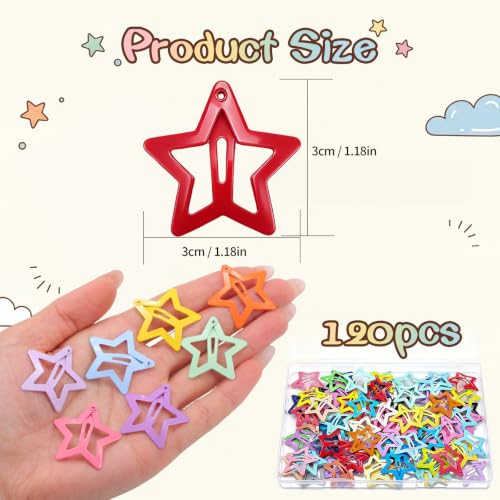 Star Pinzas para Cabello 120 Piezas Multicolor con Caja miniatura 2