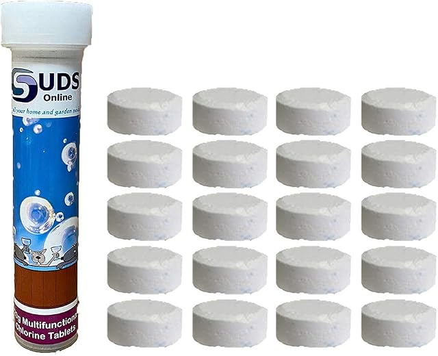 SUDS-ONLINE 20x 20g Multifunction Chlorine Tablets Swimming Pool Hot Tub Spa
