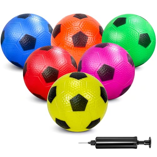 6 Pack Soccer Balls for Kids, 6 Inch Inflatable Soccer Ball for Toddlers Indoor Outdoor Sports Games Beach Garden Backyard Party Supplies Playground Balls for Boys Girls Birthday Gift Party Supplies