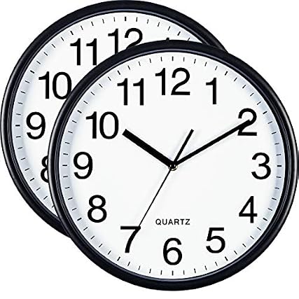 Bernhard Products Black Wall Clocks Large 13 Inch, Silent Non Ticking 2 Pack, Quality Quartz photo Bernhard Products Black Wall Clocks Large 13 Inch, Silent Non Ticking 2 Pack, Quality Quartz