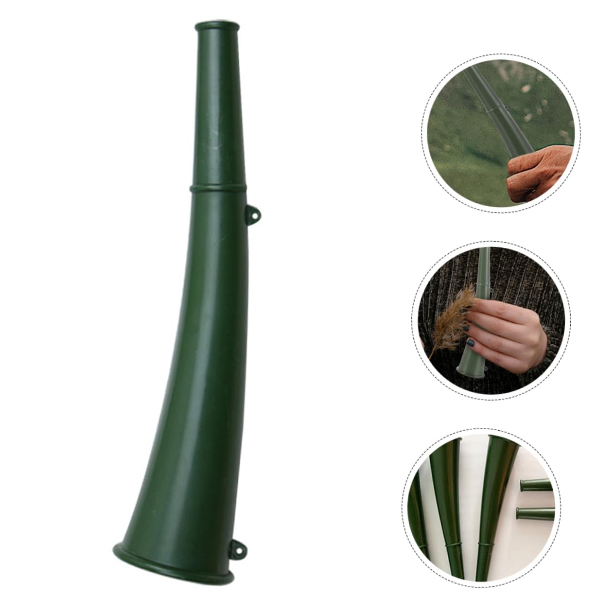 4 Stück-Pack Notfall Signalhörner Grün aus Metall und Kunststoff mit Kompakter Bauweise und Lautem Dezibel für Outdoor Aktivitäten und Beim Wandern