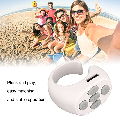 Wireless Cell Phone Remote Control Bluetooth Ring for Video Viewing Electronic Book Page Turner (White) - Image 4