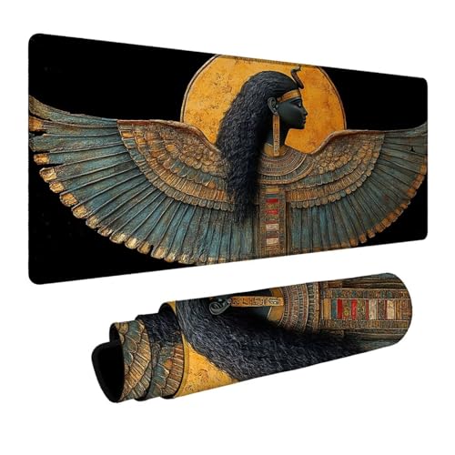 Tapis de Souris Egypte Tapis de Souris Gamer Femme Mouse Pad Bords cousus Précision et Vitesse Améliorées pour Decoration Maison Bureau Pc Portable Pc Gamer Clavier Sans fil 300 x 600 x 3 mm DBYH-4361