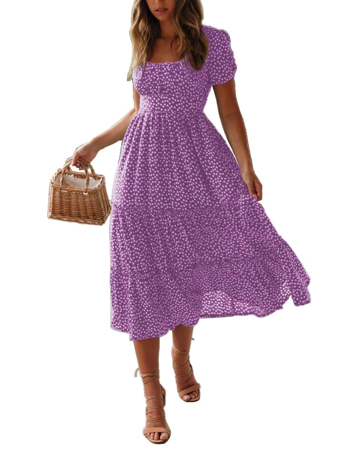 TOPLAZA Vestidos Casuales Mujer Vestido Largo de Playa Estampado de Flores Verano