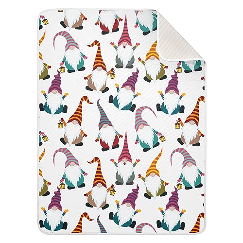 Image of Swaddle Blanket for Cute Cartoon Gnomes Baby Receiving Blanket Muslin Baby Swaddles Soft Cotton Breathable Nursery Blankets for Unisex Boys and Girls 30x40 Inch
