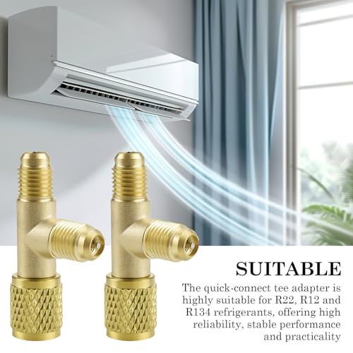 Adaptador de Cobre En T de 1/4 Pulgadas para HVAC, 2 Piezas miniatura 7