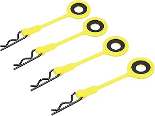 Clip de carroceria RC para carroceria,4PCS Clip de carroceria RC de silicone e ferro para carroceria modelo 1/10 (Amarelo)