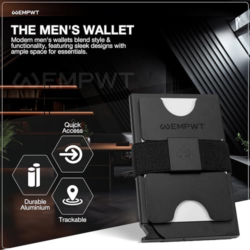 Aluminum Cardholder Wallet for Men-Metal Wallets with Advanced RFID Layer Protection | Slim & Minimalist Trendy Cardholder with Convenient Push Button for Quick Card Access (Black)2