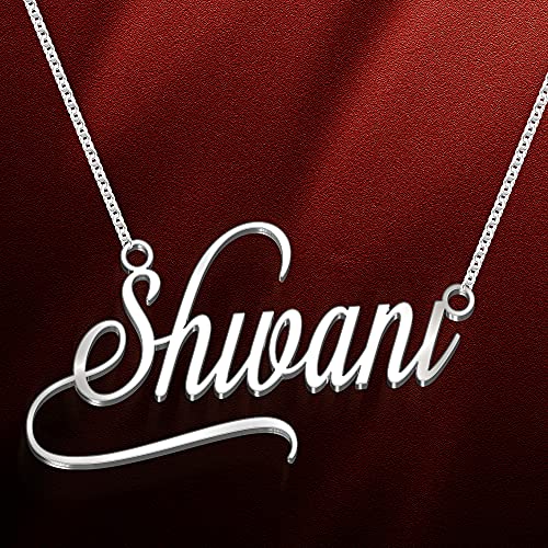 Image of Shivani Cursive Gold & Silver Name Pendant Necklace, Best Jewelry Gift for Girls.