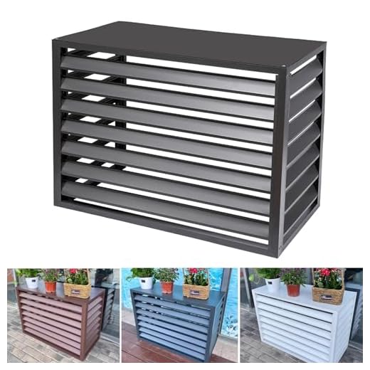 Funda Aire Acondicionado Exterior de Aluminio con Cubierta Superior, Protector Aire Acondicionado Exterior, Contraventanas para Estantes de Flores, para Protección Exterior para Ocultar el Aire Acondi