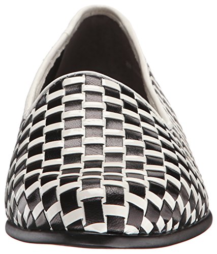 Trotters Women's Liz Ballet Flat, Black/White, 7.0 N US2