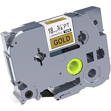 1PK Black on Gold Standard Laminated Label Tape Compatible for Brother P-Touch TZe-841 TZ841 TZe84118mm x 8m
