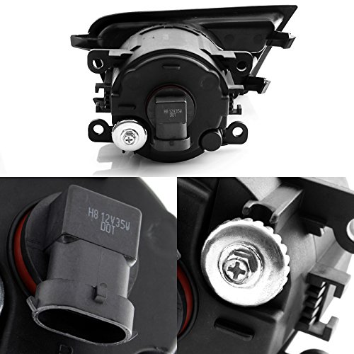 AKKON - For 10-12 Ford Mustang Black Bezel Clear Lens Bumper Driving Fog Light W/Switch + Harness + Bulbs