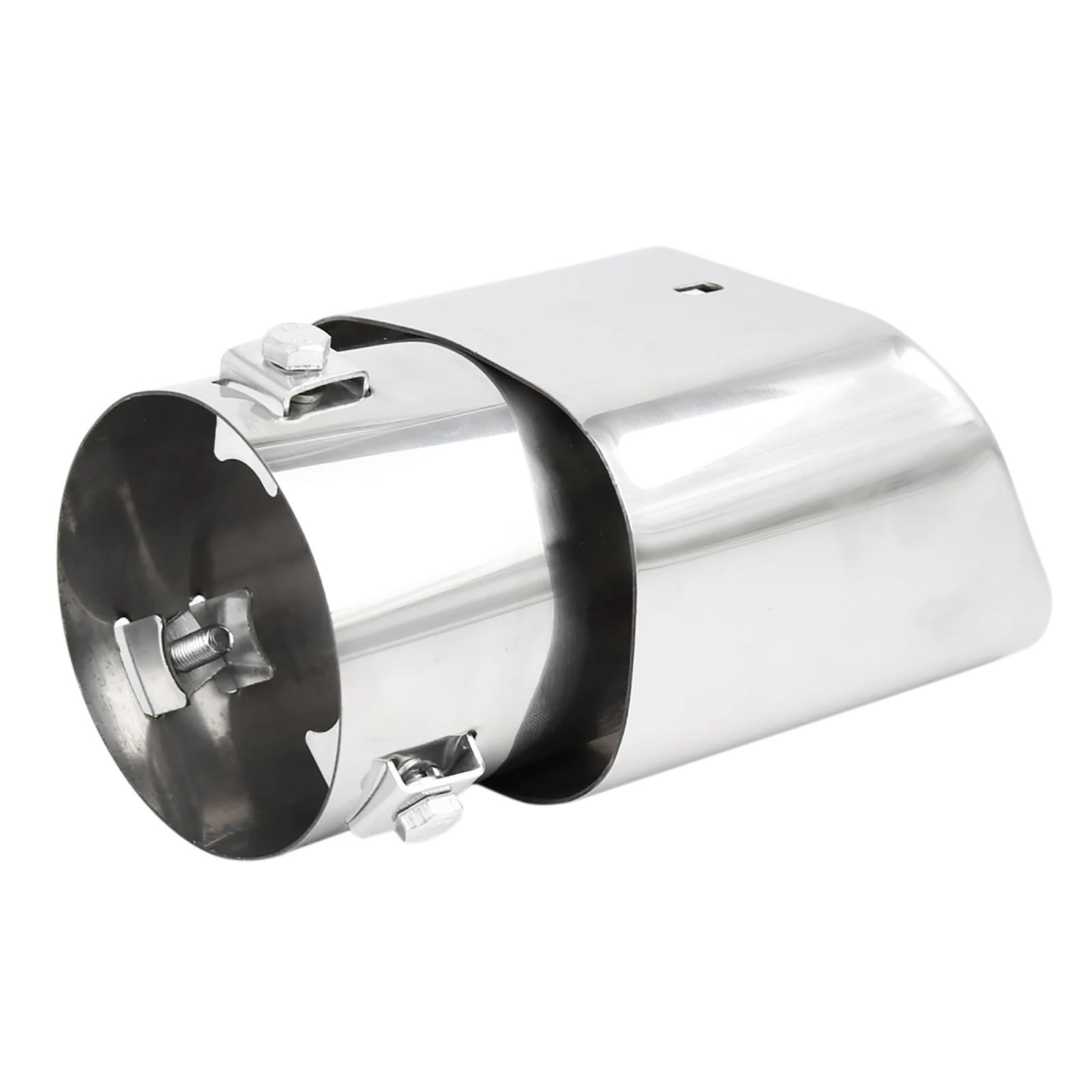 Terminale Tubo Coda Terminale Di Scarico Per Auto, Universale In Acciaio Inox Cromato, Diametro Uscita Quadrata 1 3/4"-2 3/8"