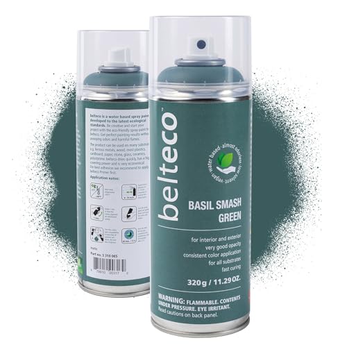 BELTECO Basil Smash Green Spray Paint | Water based & Odorless | Eco-Friendly & Vegan | Weather & UV-Resistant | For all Substrates | Fast Drying with High Coverage | For Indoor/Outdoor Use
