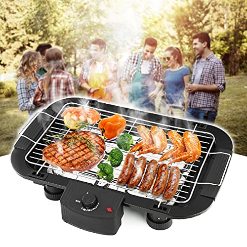 Glaceon Outdoor Portable Smokeless Electric Pan Grill BBQ Stove Electric Griddle Barbecue 5 Temperature Mode for Home Camping,Outdoor Fire Pits