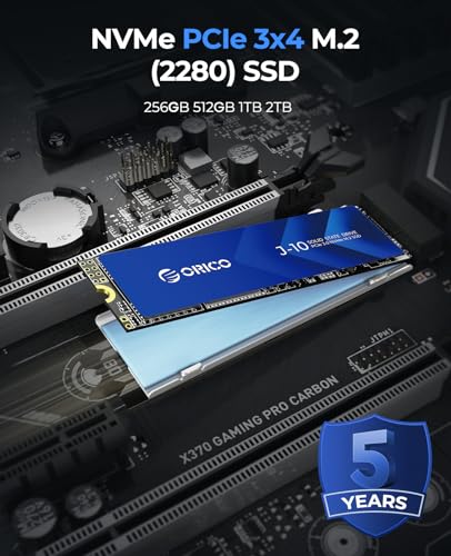 ORICO NVMe SSD 1TB M.2 with Heatsink, Up to 3100MB/s PCIe Gen3x4 2280 Internal Solid State Drive, SLC Cache 3D NAND, Compatible with Laptop and PC Desktops -J10 - Image 6