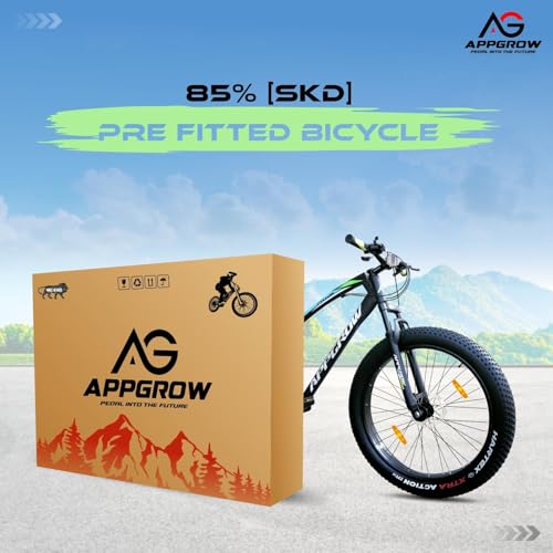 Image of Appgrow Fat tyre Cycle in Jaguar Frame with Fat Tyres of 26 * 400 with Front Suspension Fork with Dual disc Brakes in Single Speed