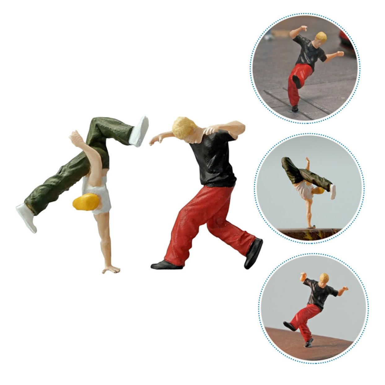 Housoutil 2 Set Miniatura Hiphop Da Figure Maschili Per Decorazione E Allestimento Scene Danza Urbana Articoli Per Appassionati Hiphop 2 Pezzi * 2